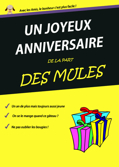 Carte Joyeux Anniversaire De La Part Des Mules : Envoyer 